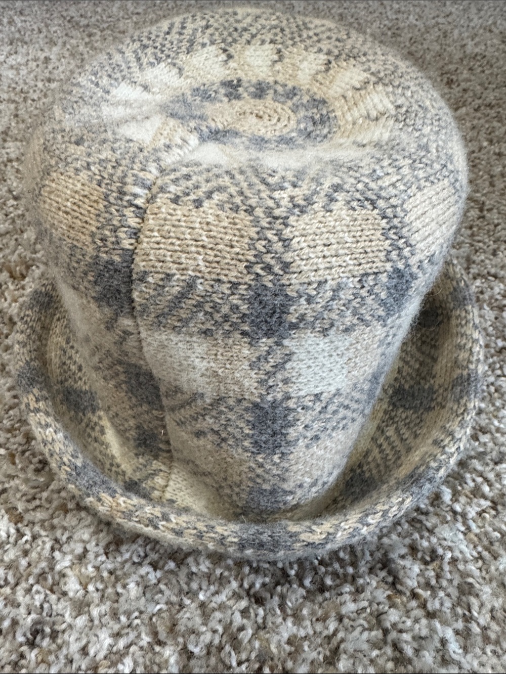 San Diego Hat Company Gray and Cream Wool Bucket Hat